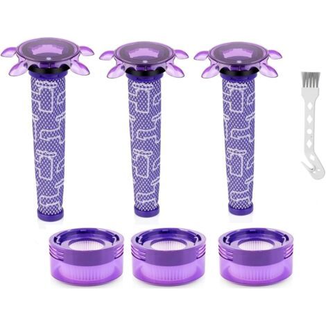 Filtres V8 Pour Dyson, Accessoires De Rechange Pour V8 Absolute Animal, Sv10, Sv11, Sv25, Sv37, Filtres Hepa Post-moteur, 3 Star Pre Filter Et 1 Brosse De Nettoyage