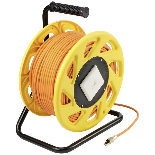 Renkforce - RJ45 Netzwerk Kabeltrommel cat 6a (Rohkabel cat 7) s/ftp 50 m Orange Halogenfrei