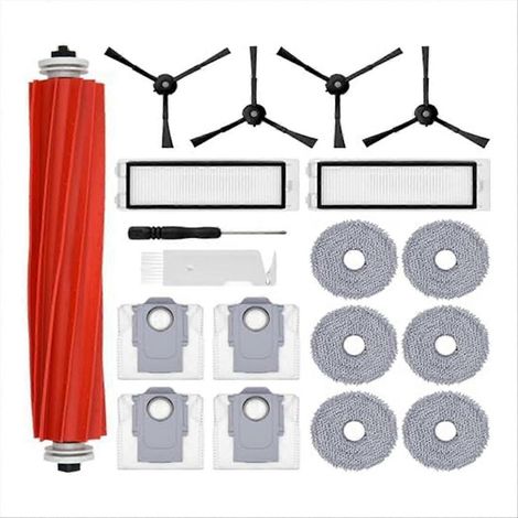 Ensemble D'Accessoires Pour Aspirateur Robot Roborock Q Revo : Sacs À Poussière, Brosse Rotative Principale, Brosses Latérales, Etc.