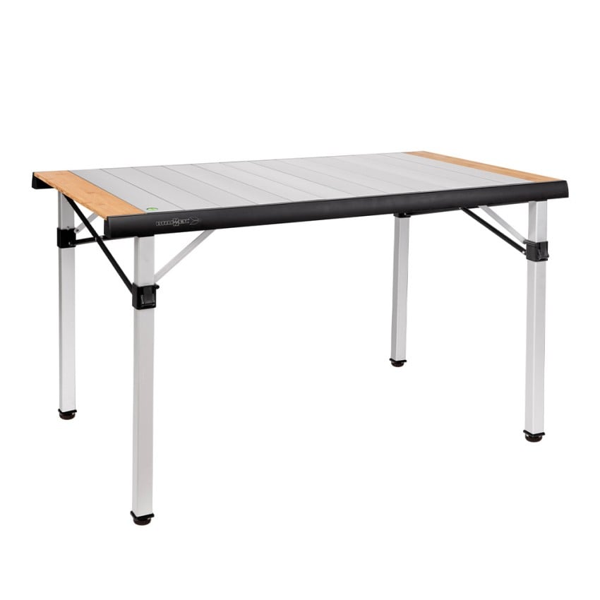 Camping Tisch 120,5x70 Klappbar Aluminium Holz Quadra Tropic 4 Brunner