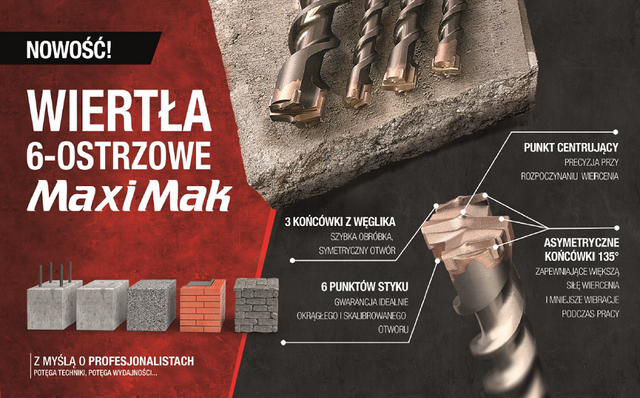 Makita Maxi Mak 6-Schneidkanten SDS Max Bohrmaschine 24 mm