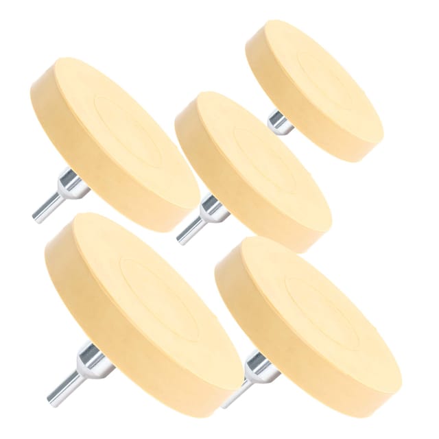 Xpotool - Folienradierer 5 Stück ø 88 mm mit 6 mm Adapter zum Entfernen von Kleberesten, Autoplaketten und Aufklebern, Klebeentferner mit Gummi