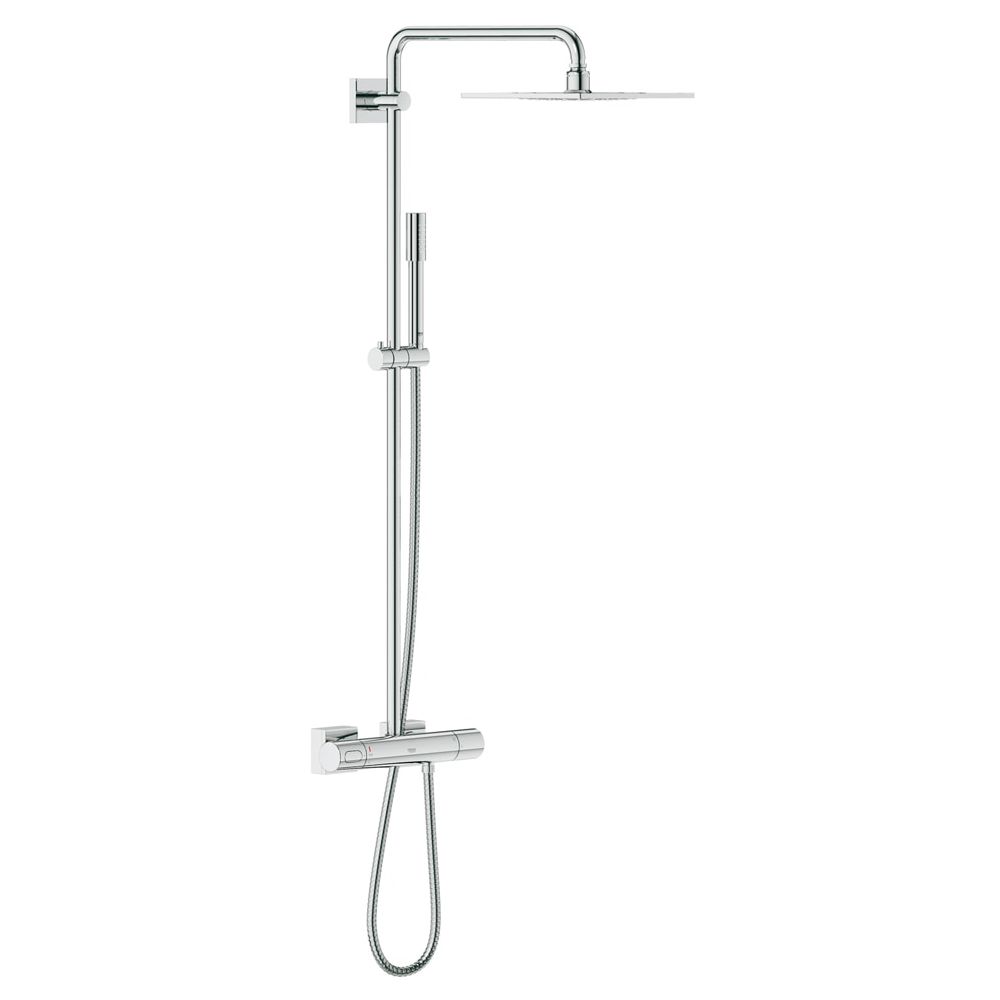 Grohe Rainshower F-series 254 Duschsystem Mit Aufputz-thermostatbatterie, Wandmontage, Brausearm 450mm, Chrom, 27469000
