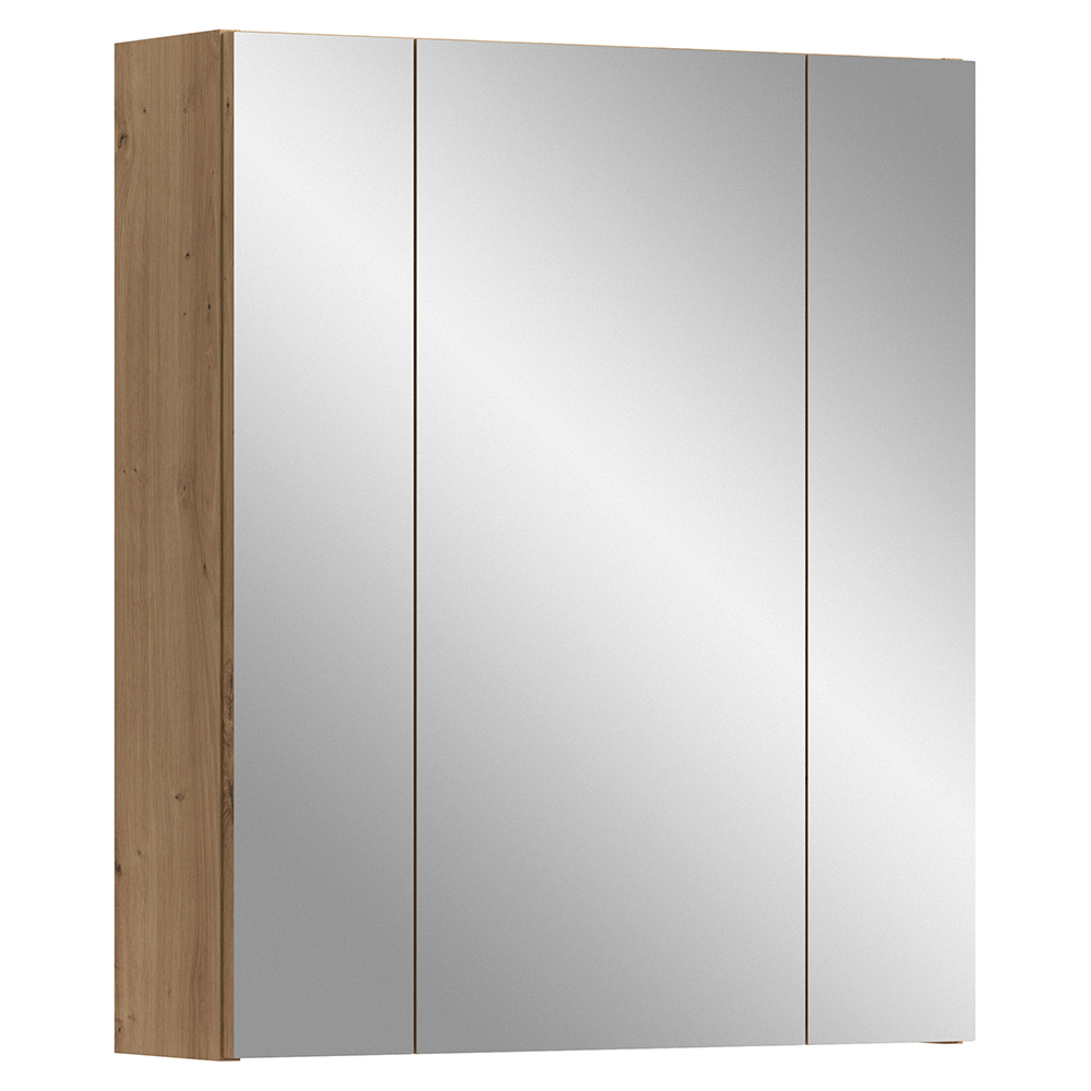Badezimmer Spiegelschrank Mit 60 Cm Breite In Eiche, 3 Spiegeltüren Mit 3d-funktion - Iggesund-158