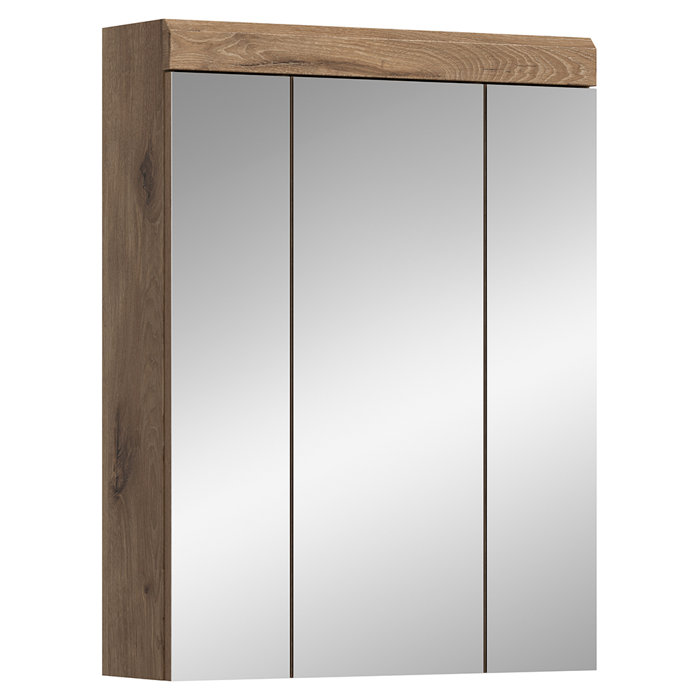 Badezimmer Spiegelschrank, 60 Cm Breit, In Eiche Dunkel - Siroco-158