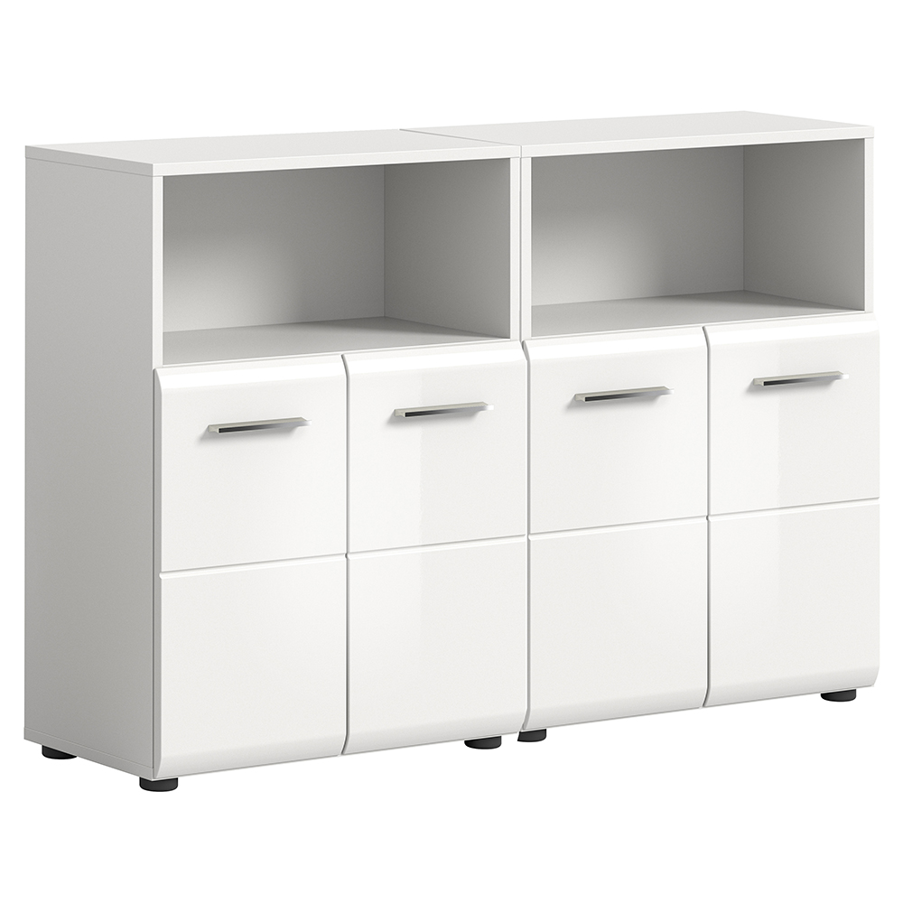 Badezimmer Unterschrank 2er Set In Weiß Mit Weiß Hochglanz - Iggesund-158