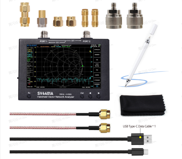 SV4401A Vektor-Netzwerkanalysator 50 kHz–4400 MHz 7-Zoll-Touchscreen 100 dB dynamischer NanoVNA-Vektor-Netzwerkanalysator