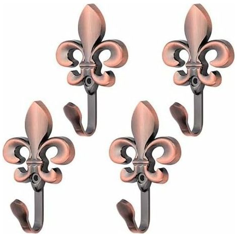 Hook Mur - Forme Fleur - Acier Peint - Pour Manteaux Rideaux Serviettes Clés - Lot De 4