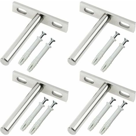 Floating Shelf Bracket - 3 Inch Hidden Support Bracket - For Wood Floating Shelves - Indoor Home Office Kitchen Bathroom - 4 Pieces
