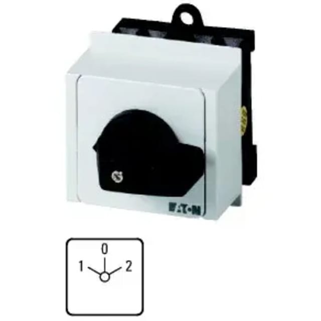 Eaton Umschalter, T0, 20 A, Verteilereinbau, 4 Baueinheit(en), Kontakte: 8, 60 °, rastend, mit 0-Stellung, 1-0-2, Abwic