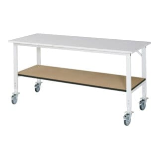 Fahrbarer Arbeitstisch (hv) Tom KM-01, B2000xT800xH910-1230mm, M-Platte-22mm - RAU