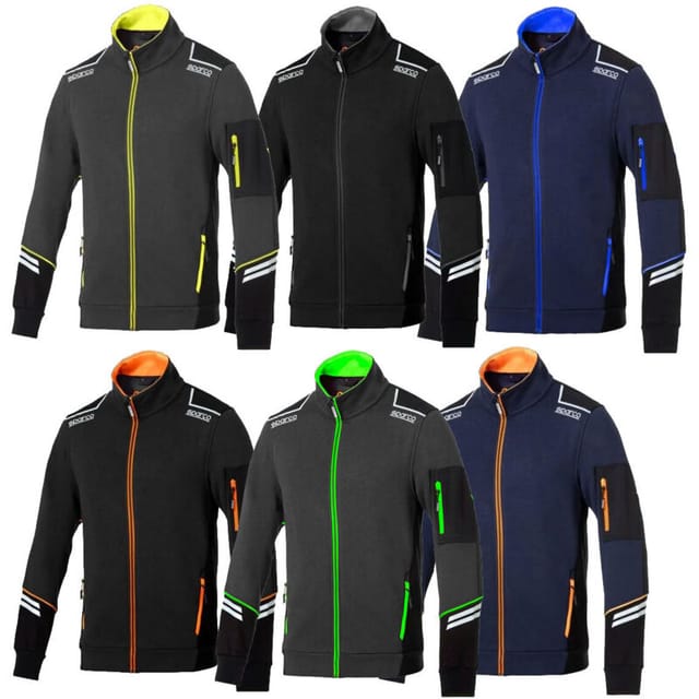 Sparco - Alabama Tech Arbeits-Sweatshirt mit durchgehendem Reißverschluss - l - Blau/Orange