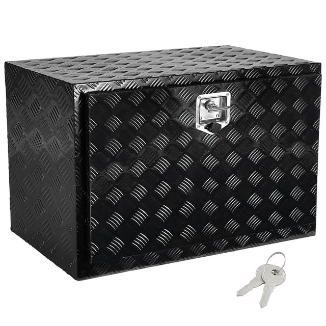 Unterboden-lkw-box, 91,4 X 61 X 61 Cm, Robuster Werkzeugkasten Aus Aluminium Mit Diamantplatte, Schloss Und Schlüssel, Wasserdichte Aufbewahrung Mit T-griff-verriegelung Für Lkw, Anhänger - Mophorn