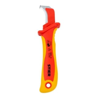 Abmantelungsmesser 180 mm VDE-geprüft, Kabelmesser, Abmantler, geschützte Ausführung, ergonisch und sicher - Stier