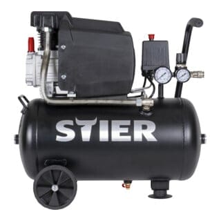 Stier - Kompressor lkt 240-8-24, 1100 w, max. Druck 8 bar, 24 Liter Tank, 21 kg, geeignet für Anwendungen z.B. mit Ausblaspistolen,