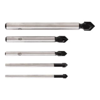 Fliesenbohrer Set 5-teilig, Zylinderschaft, Rundschaft, umfangreich Set Größe 4-10 mm, für (Schlag-)Bohrmaschinen, präzises Arbeiten, hochwertig