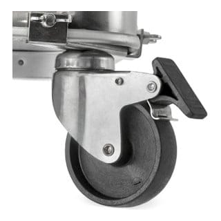Stier - Rollen Set für Aluboxen, 4 Rollen, davon 2 Rollen mit Feststeller, ideal für Transportboxen und Alukisten, erleichtert den Transport, stabil