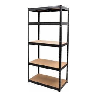 Steck-Fachbodenregal, Fachlast 350kg, Feldlast 1750kg, HxBxT 1800x900x450 mm, stabiles Stahlgestell, 5 Böden - Stier