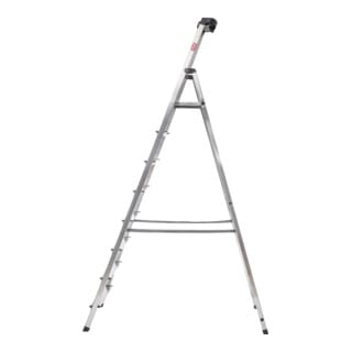 Stufen Stehleiter 8 Stufen einseitig begehbar, Alu-Sicherheits-Stehleiter, Mehrzweckleiter - Stier