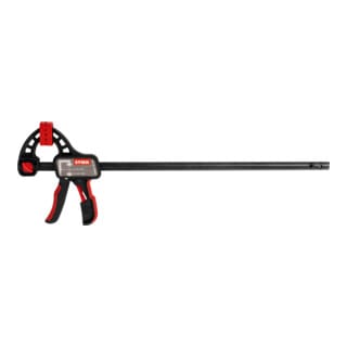 Einhandzwinge, 450 mm Spannweite, 80 mm Ausladung, zum Spannen und Spreizen, ergonomisch geformter Griff - Stier