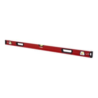 STIER Premium Wasserwaage, mit Magnet und drei Libellen, 1200 mm, 0,5 mm/m, vertikal und horizontal messen, Spiegel-Lotlibelle, präzise Messung,
