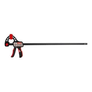 Einhandzwinge, 600 mm Spannweite, 80 mm Ausladung, zum Spannen und Spreizen, ergonomisch geformter Griff - Stier