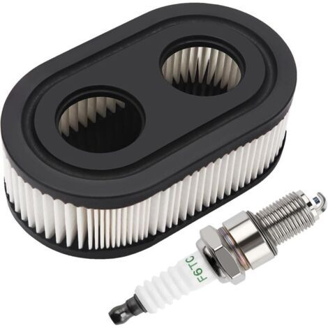 Pair 1 Piece Lawn Mower Air Filter & 1 Pcs Spark Plugs Fits Briggs & Stratton 798452 593260 Engine