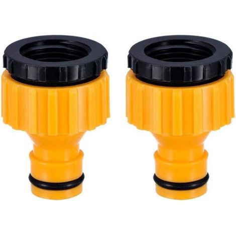 Faucet Adapter 2 Pack.plastique 3/4 '' And 1/2 ''.bsp 2 In1 Nez De Robinet D'Arrosage À Visser Débit.tap Connector Threaded