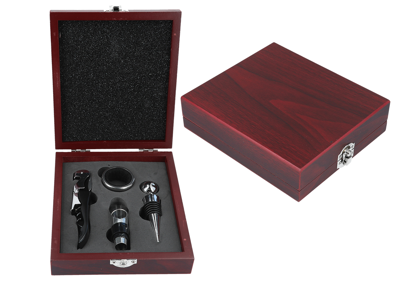 Set Mit 4 Weinöffnern In Einer Holzbox, Küchenaccessoires