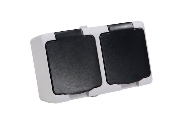 REV AquaMini Aufputz Feuchtraum 2-fach Steckdose 2er Set IP54 kompakt mini