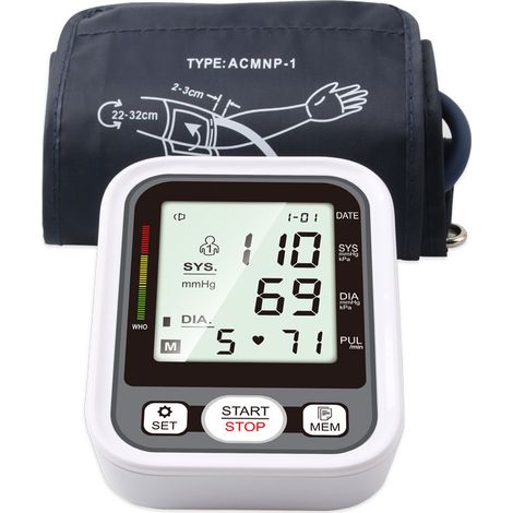 Tensiomètre Automatique Avec Écran Lcd, Usage Domestique, Haut Du Bras, Sphygmomanomètre Numérique, Sans Fonction Vocale.