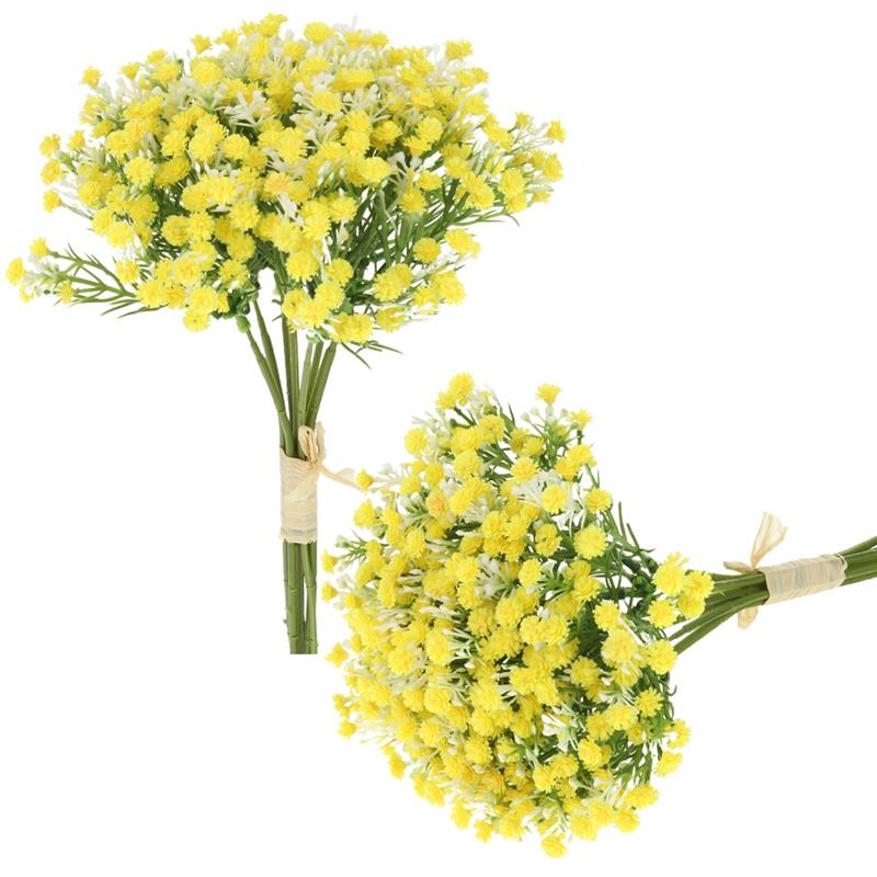 Dekorativer Künstlicher Schleierkraut-blumenstrauß Für Die Vasendekoration - Gelb