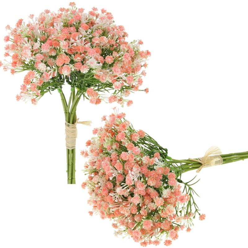 Dekorativer Schleierkrautstrauß, Künstliche Blumen, Für Vasendekoration, Orange