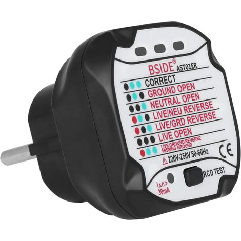 Tester De Prise Électrique Rcd/gfci, Détecteur De Polarité Et Phase, Compatible Avec Prises Murales Et Appareils Électriques