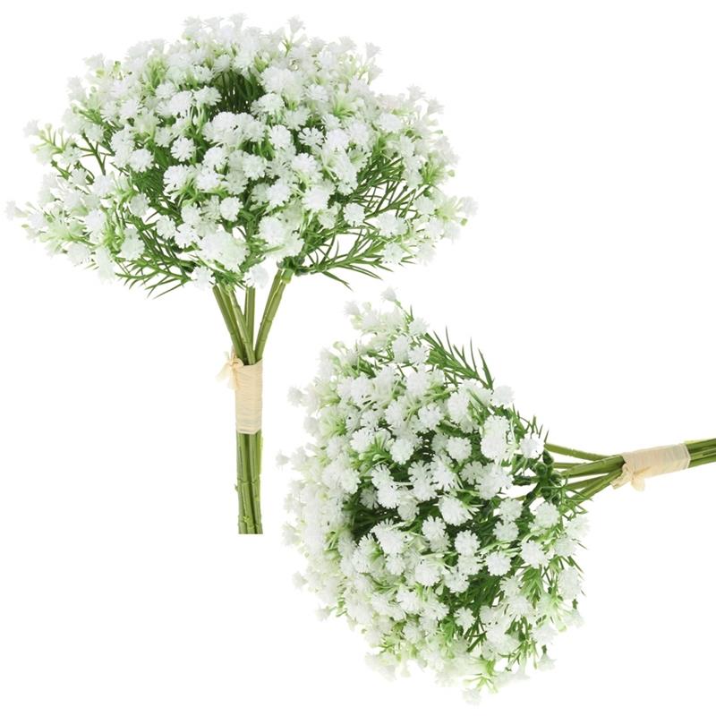 Dekorativer Schleierkrautstrauß, Künstliche Blumen, Für Vasendekoration, Weiß
