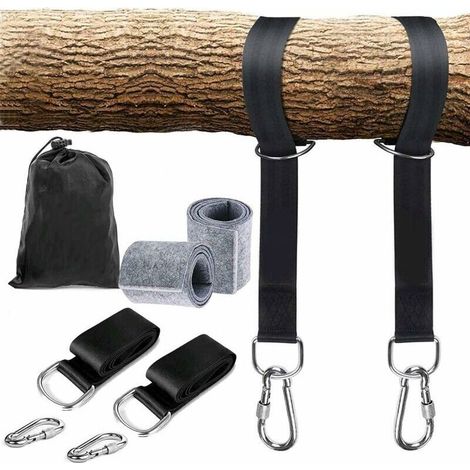 Support De Hamac Extéri Durable Sangles De Suspension Robustes Avec Crochet De Balançoire Charge Maximale 550 Kg Pour Hamac De Jardin Balançoire Camping-150cm X 2 2pcs