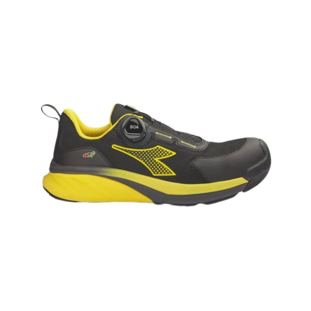 Diadora Vortex DA2 BOA Low S3S SC SR HRO ESD-Sicherheitsschuhe - 42 EU - Schwarz / Gelb