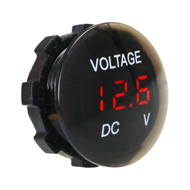 Wasserdichtes Voltmeter, Mini-digital-spannungsmessgerät Dc 12v-24v Mit Led-anzeige Für Auto, Motorrad, Lkw, Wohnmobil (rot)