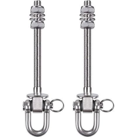 Bravix 2pcs Sturdy Stainless Steel Hangers - Wooden And Steel Swing Hooks - Used For Yoga Hammocks, Hammocks, Impact Bags, Balconies