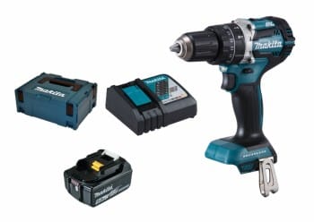 Makita DHP 484 RT1J 18V Brushless Li-Ion Akku Schlagbohrschrauber im Makpac inkl. 1x BL 1850 B 5,0 Ah Akku und DC18RC Ladegerät