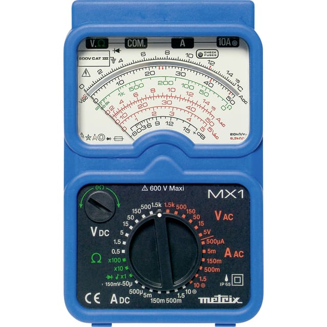 Metrix MX 1 Hand-Multimeter analog Spritzwassergeschützt (IP54), Strahlwassergeschützt (IP65) CAT I