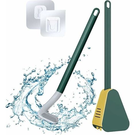 Golf Toilet Brush,long-handled Toilet Brush,brosse De Toilette À Tête De Brosse De Golf,brosse Toilette Silicone,brosses Wc Et Supports,pour Salle De Bains Ou Wc D’hôtes (armée Verte)