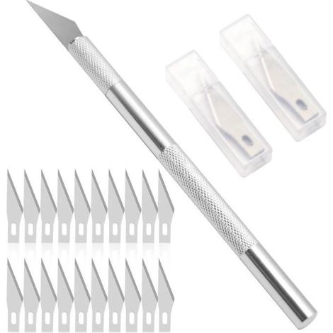 Cutter De Précision Avec 20 Lame Scalpel De Découpe Scalpel Chirurgical Precision Cutter Scalpel Modelisme Professionnel