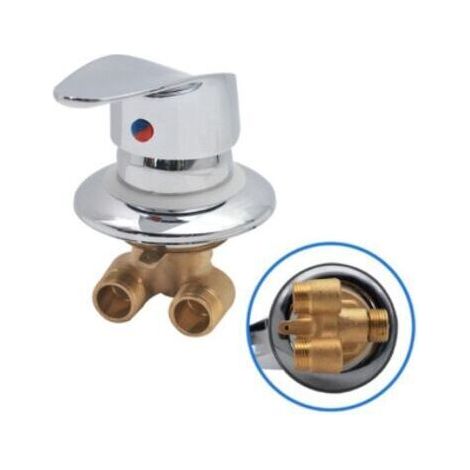 Mitigeur Cabine De Douche Robinet De Douche En Laiton Inverseur De Sortie Robinet Mitigeur De Douche Chrom Connecteur G1/2 Mitigeur D'Eau Froide Et Chaude De Douche Pour Salle