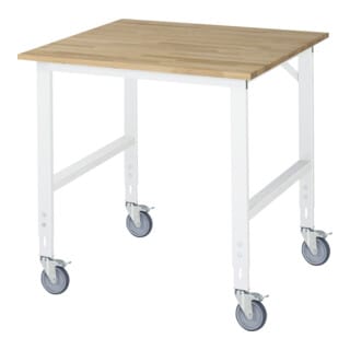 Fahrbarer Arbeitstisch Tom (4 lr), B1000xT1000xH910-1230mm, B-Platte-25mm - RAU