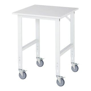 Fahrbarer Arbeitstisch Tom (4 lr), B750xT800xH910-1230mm, M-Platte-22mm - RAU