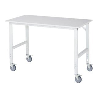 Fahrbarer Arbeitstisch Tom (4 lr), B1500xT800xH910-1230mm, M-Platte-22mm - RAU