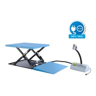 HanseLifter Hubtisch HTF-G 230V mit Auffahrrampe Hubhöhe 840mm Tragkraft 1000kg