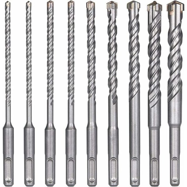 Hochwertige Betonbohrer – SDS-Plus Elektro-Schlagbohrer-Set, 9 Stück, für Beton, Ziegel, Naturstein