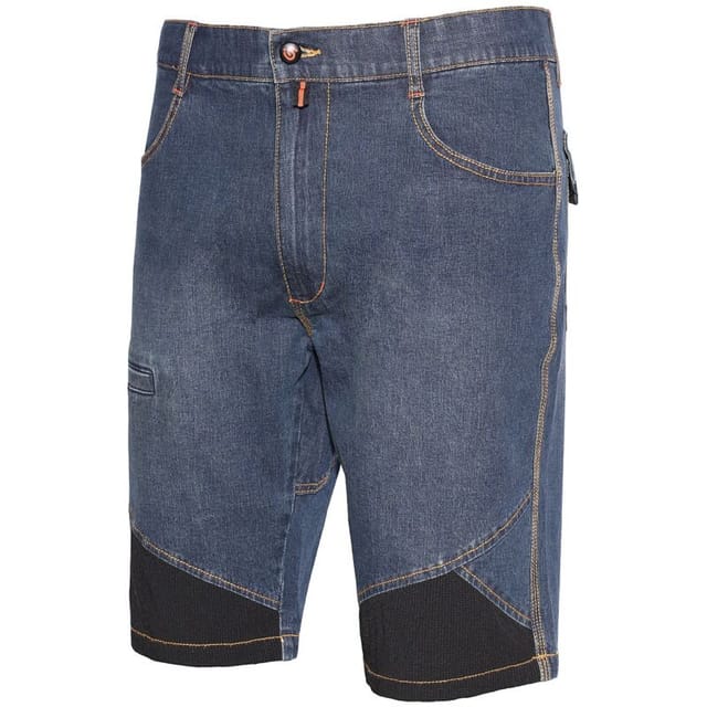 Issaline 8839B-040 Extrem blaue Arbeits-Bermudajeans mit schwarzen Einsätzen M